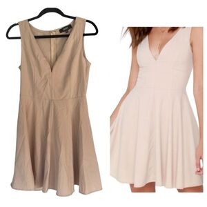 Lulu’s Blush Skater Dress Fit & Flare Sleeveless Midi Dress